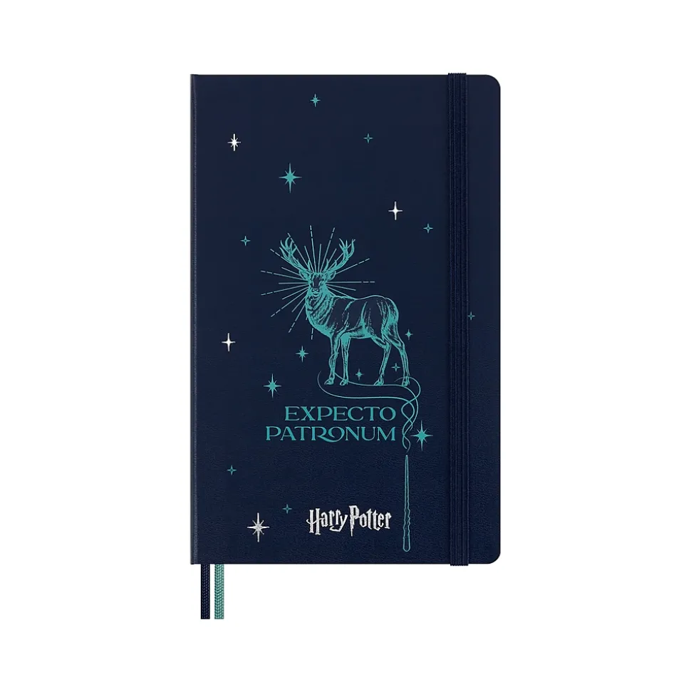 Moleskine Harry Potter Expecto Patronum Limited Edition Notebook, 5" x 8.25", Narrow-Ruled, Blue/Teal (LEHP23QP060)