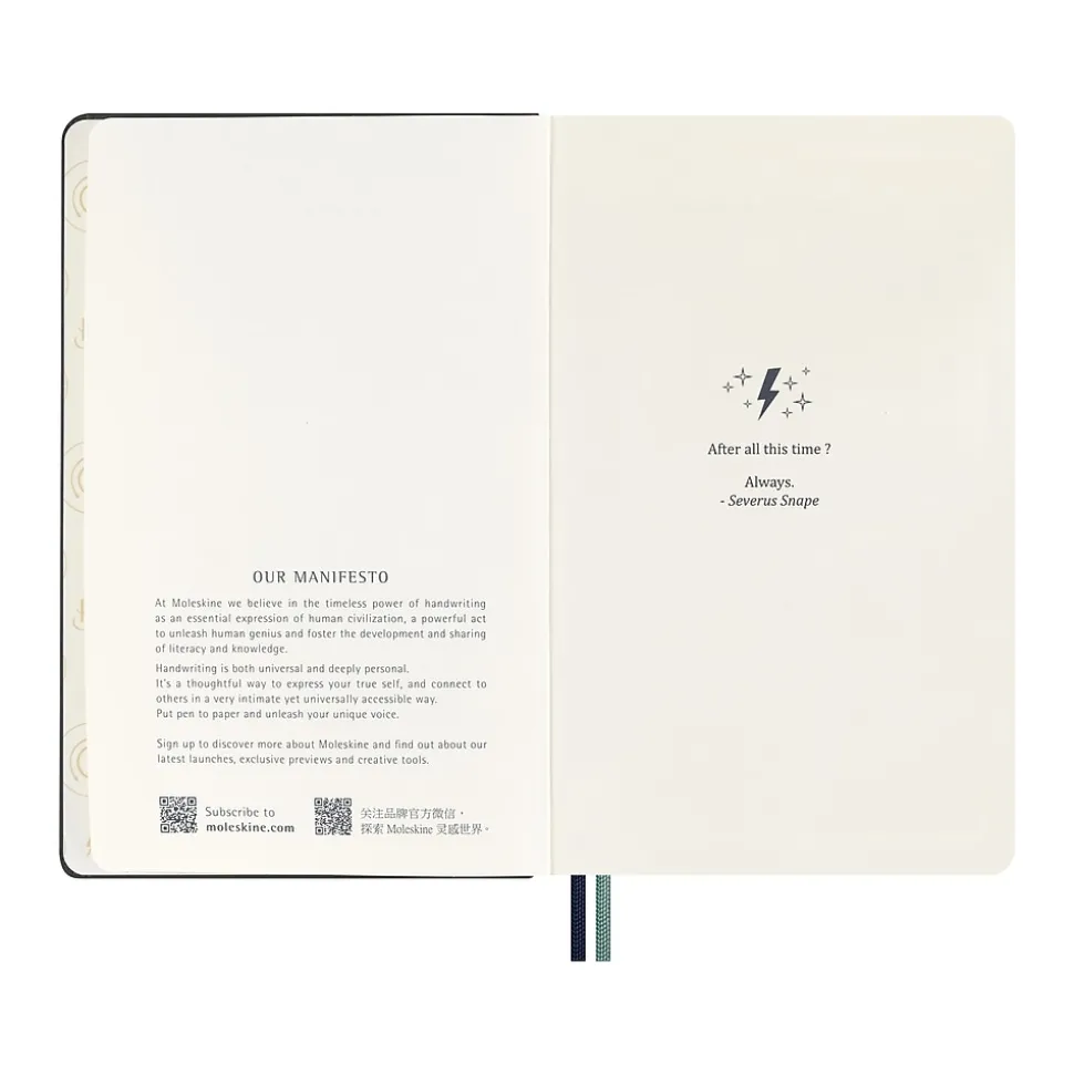 Moleskine Harry Potter Expecto Patronum Limited Edition Notebook, 5" x 8.25", Narrow-Ruled, Blue/Teal (LEHP23QP060)