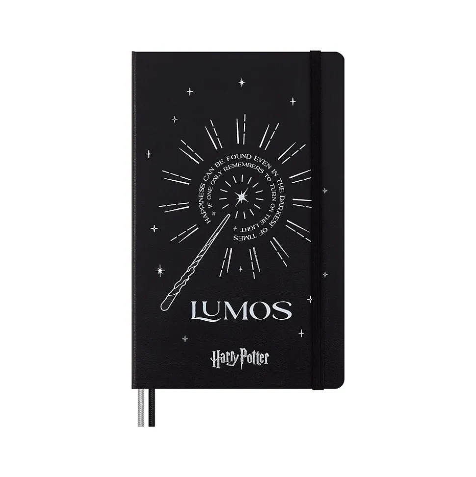 Moleskine Harry Potter Lumos Limited Edition Notebook, 5" x 8.25", Narrow-Ruled, Black/White (LEHP23QP060LUM)