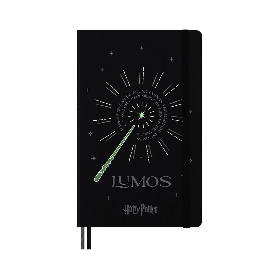 Moleskine Harry Potter Lumos Limited Edition Notebook, 5" x 8.25", Narrow-Ruled, Black/White (LEHP23QP060LUM)