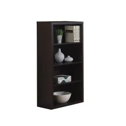 Monarch Bookcase With Adjustable Shelves, Cappuccino