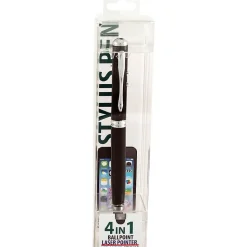 Monteverde 4-in-1 Multifunction Laser/Stylus/Flashlight/Ballpoint Pen, Medium Point, Black (MV73421)