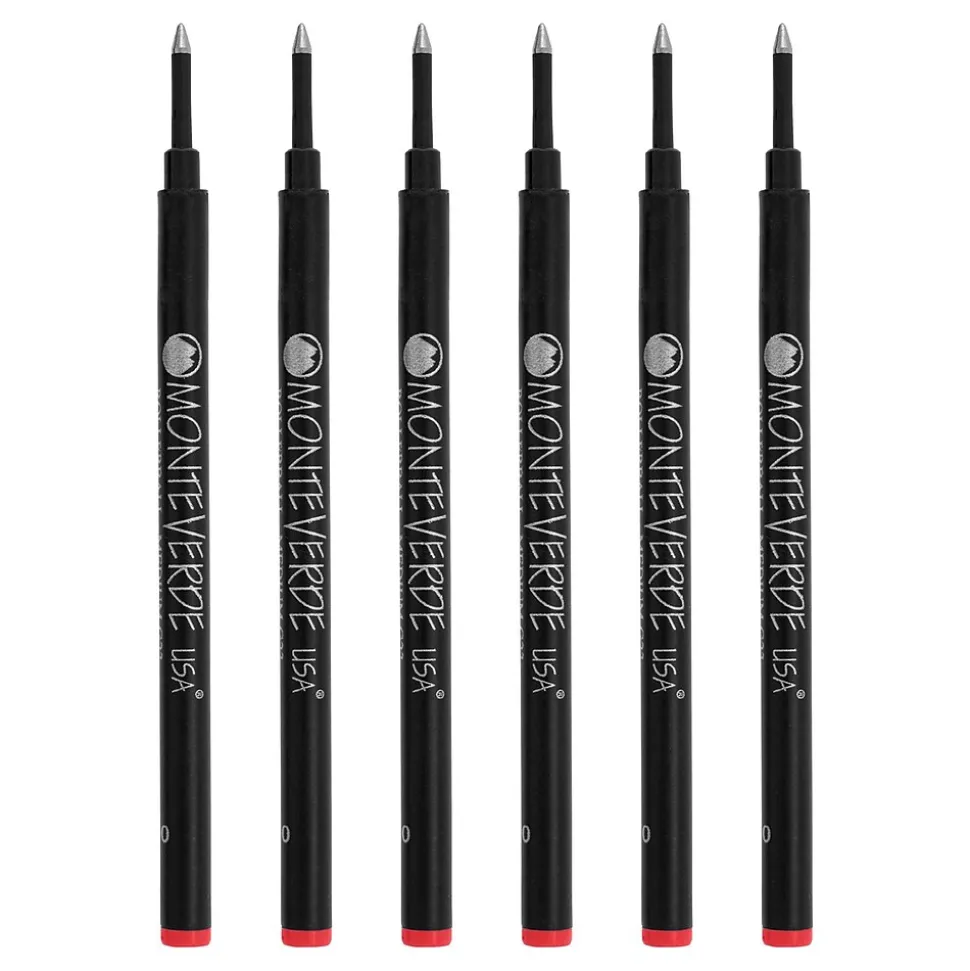 Monteverde® Medium Rollerball Refill For Most Rollerball Pens, 6/Pack, Red