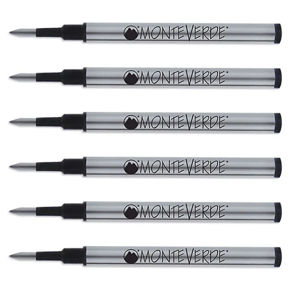 Monteverde® Mini Rollerball Refill For Mini Jewelria Pens, Black, 6/Pack