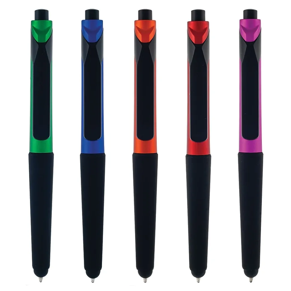 Monteverde One Touch Ballpoint Pen with Front Stylus, Assorted Colors, 12 pack (MV36170)