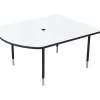 MooreCo MediaSpace 60" Table, White/Black (27749-MRKR-BK)