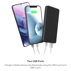 Mophie Power Boost 10K mAh Portable battery USB-A and USB-C inputs, Black (401108800)
