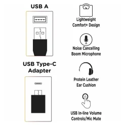 Morpheus 360 Connect USB-A Mono Computer Headset, Unified Communcations Certified, Black (HS5200MU)