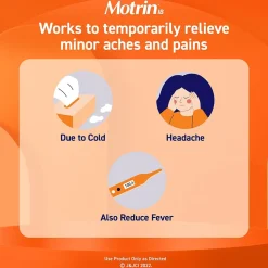 Motrin IB Ibuprofen Tablets, 200 mg, 2 Tablets/Packet, 50 Packets/Box (447419)