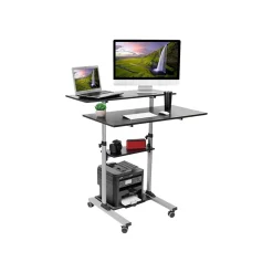 Mount-It! 37"-55" Plastic/Steel Adjustable Desk, Black/Gray (MI-7970)