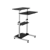 Mount-It! 27.5" W Mobile Height Adjustable Desk, Silver, Plastic/Steel (MI-7940)