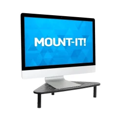 Mount-It! Adjustable Corner Monitor Stand, Up to 32", Black (MI-7362)