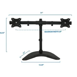 Mount-It! Adjustable Dual Monitor Freestanding Desk Stand, Up to 27