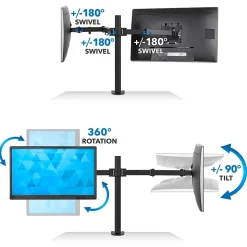 Mount-It! Adjustable Dual Monitor Arm Mount, Up To 32