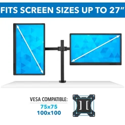 Mount-It! Adjustable Dual Monitor Arm Mount, Up To 32