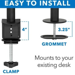 Mount-It! Adjustable Dual Monitor Arm Mount, Up To 32