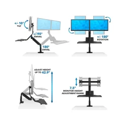 Mount-It! Adjustable Dual-Monitor Mount, Up to 27