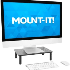 Mount-It! Adjustable Monitor Stand, Up to 32" Monitor, Gray, 2/Pack (MI-7364)