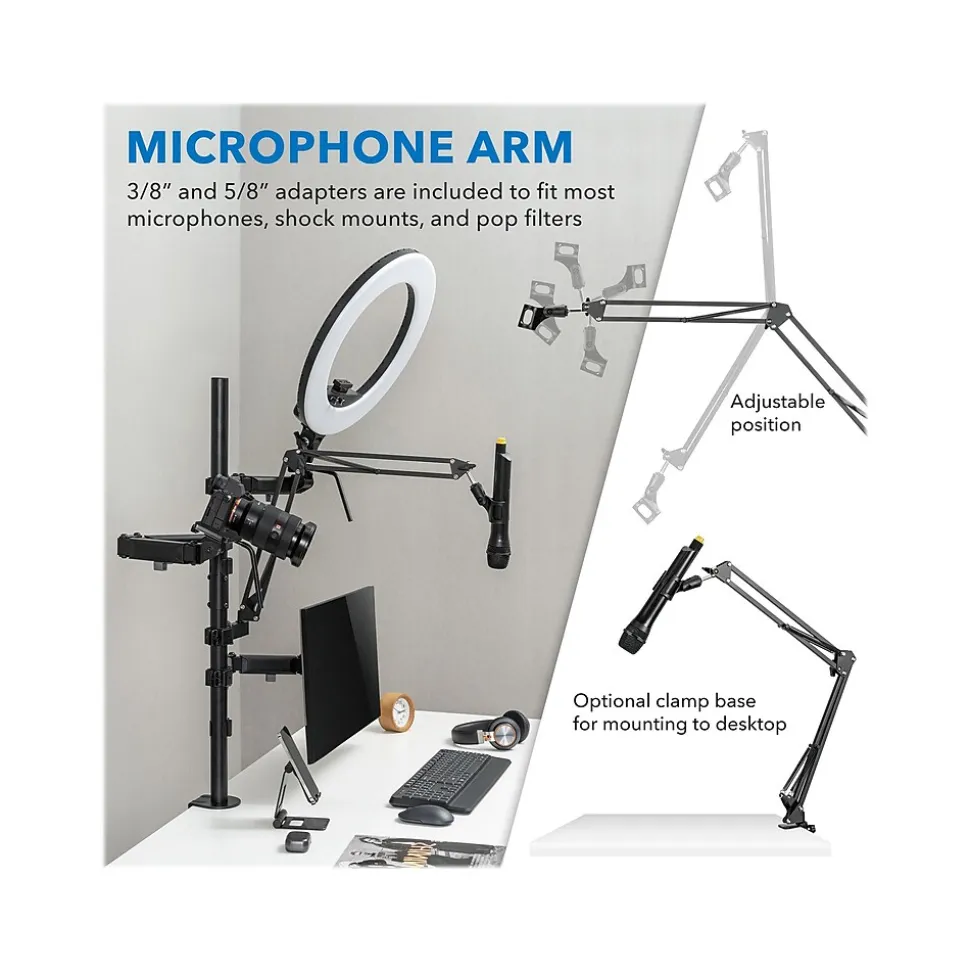 Mount-It! All-in-One Adjustable Studio Camera Setup Single Mount, Up to 32", Black (MI-481)
