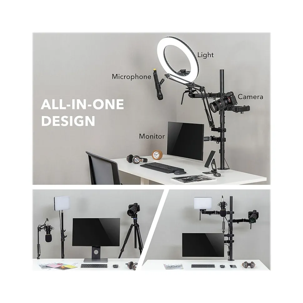 Mount-It! All-in-One Adjustable Studio Camera Setup Single Mount, Up to 32", Black (MI-481)
