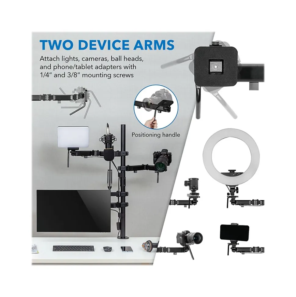 Mount-It! All-in-One Adjustable Studio Camera Setup Single Mount, Up to 32", Black (MI-481)