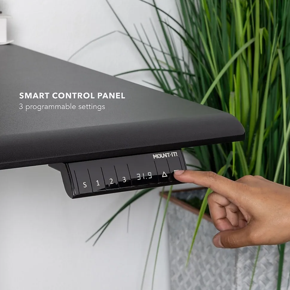 Mount-It! Dual Motor 60"W Electric Adjustable Standing Desk, Black (MI-18121)