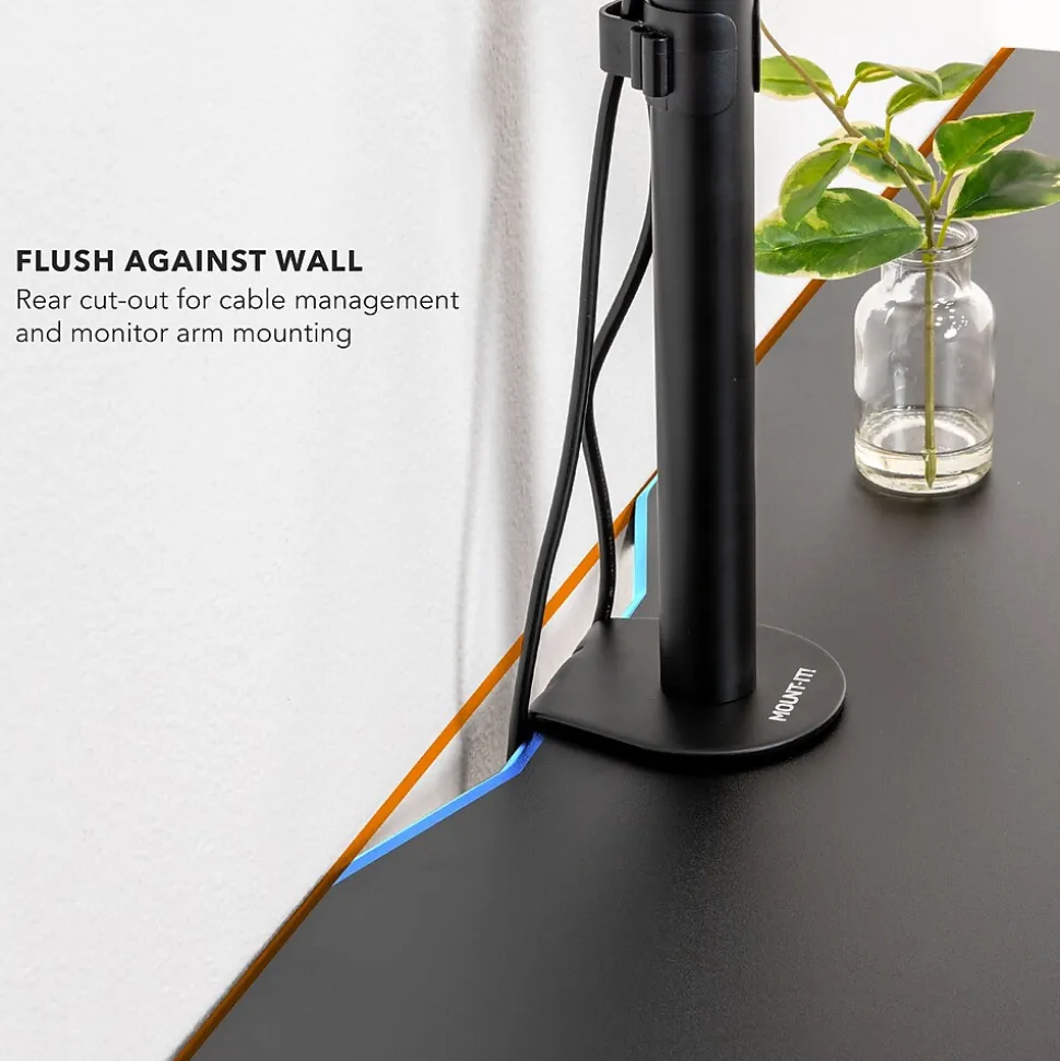 Mount-It! Dual Motor 60"W Electric Adjustable Standing Desk, Black (MI-18121)