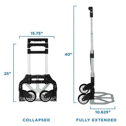 Mount-It! Folding Hand Truck and Dolly, 165 lbs., Silver/Black (MI-901)