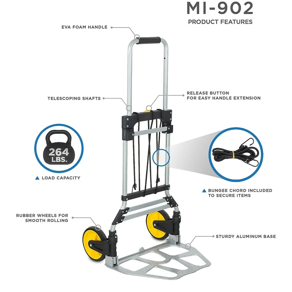 Mount-It! Folding Hand Truck and Dolly, 264 Lb Capacity (MI-902)