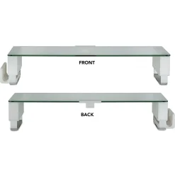 Mount-It! Glass Computer Monitor Stand with Brushed Aluminum Legs, 66 lbs. Capacity (MI-7264)