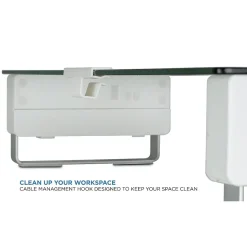 Mount-It! Glass Computer Monitor Stand with Brushed Aluminum Legs, 66 lbs. Capacity (MI-7264)