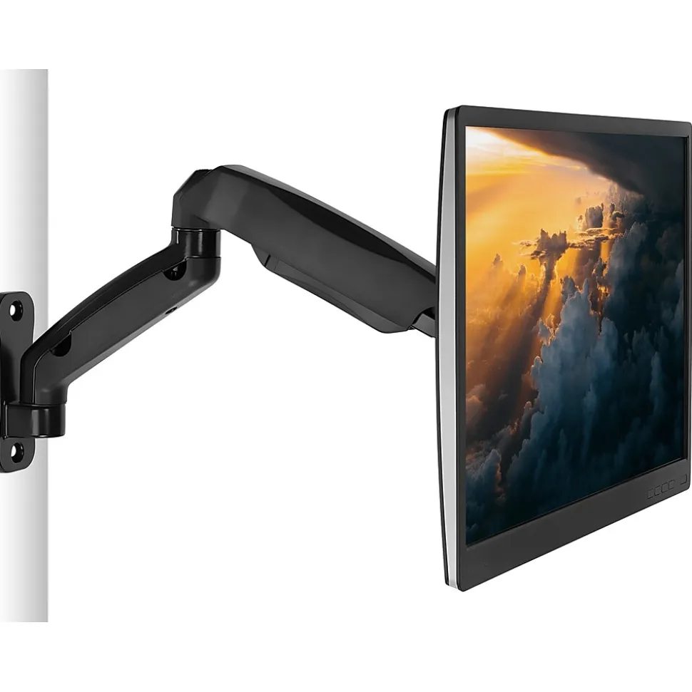 Mount-It! Height Adjustable Monitor Wall Mount Arm for 13" to 32" Monitors, Black (MI-765)