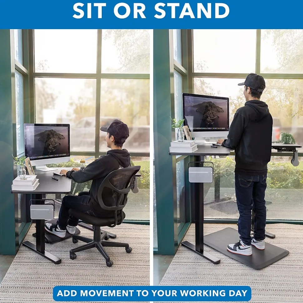 Mount-It! MI-15003 47"W L-Shaped Adjustable Particle Board Standing Desk, Black (MI-15003)