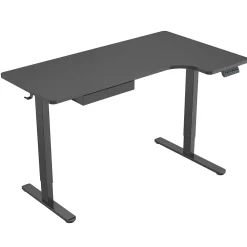 Mount-It! MI-15002 57"W L-Shaped Adjustable Particle Board Standing Desk, Black (MI-15002)
