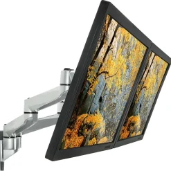 Mount-It! Modular Dual Adjustable Monitor Arms, Up to 30" Monitors, Gray/Silver (MI-43114)