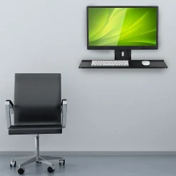 Mount-It! Monitor and Keyboard Wall Mount Bracket, Standing Workstation with Floating Keyboard, VESA Mount Required (MI-7917)