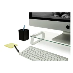 Mount-It! Monitor Stand, Clear/Silver (MI-7262-DS)