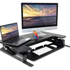 Mount-It! Mount-It! 36."W Rectangular Adjustable Standing Desk Converter, Black (MI-7926)