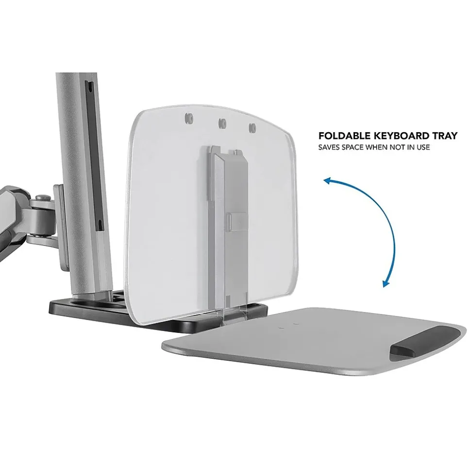 Mount-It! Sit Stand Desk Mount Workstation, Dual Monitor Standing Desk Converter, Full Motion Arm, Height Adjustable (MI-7904)