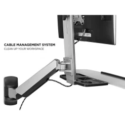 Mount-It! Sit Stand Wall Mount Workstation, Articulating Standing Desk for a Single Monitor, Floating Keyboard Tray (MI-7905)