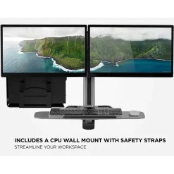 Mount-It! Sit Stand Wall Mount Workstation, Articulating Standing Desk for Dual Monitors, Floating Keyboard Tray (MI-7906)
