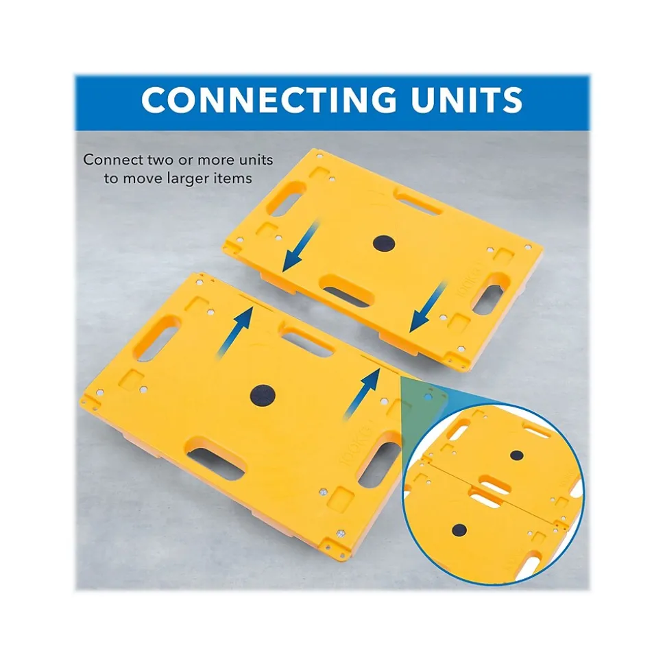 Mount-It! Small Platform Mover Dolly, 220 lb. Capacity, Yellow (MI-926)