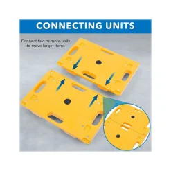 Mount-It! Small Platform Mover Dolly, 220 lb. Capacity, Yellow, 2/Pack (MI-928)