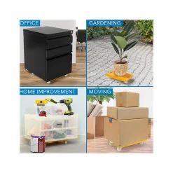 Mount-It! Small Platform Mover Dolly, 220 lb. Capacity, Yellow, 2/Pack (MI-928)