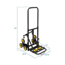 Mount-It! Stair Climber Hand Truck, 330 lb. Capacity, Black/Yellow (MI-924)