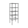 Mount-It! 5-Tier Metal Shelving Unit, 17", Black (MI-7861)