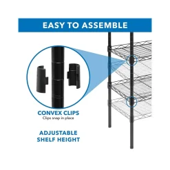 Mount-It! 5-Tier Metal Shelving Unit, 17