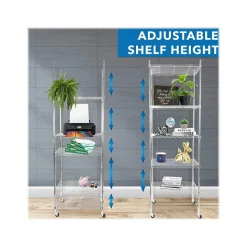 Mount-It! 5-Tier Metal Shelving Unit with Wheels, 24