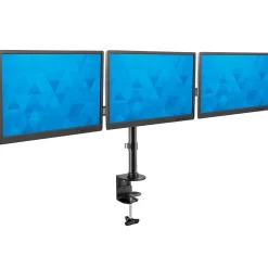 Mount-It! Triple Monitor Mount 3-Screen Desk Stand, Holds Up to 66 lbs., Black (MI-1753)