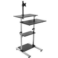 Mount-It! 28"W Adjustable Steel Standing Desk with Monitor Mount, Grey (MI-7942)